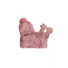 B.Nosy Girls hat,scarf and gloves Soft Pink Y207-5912